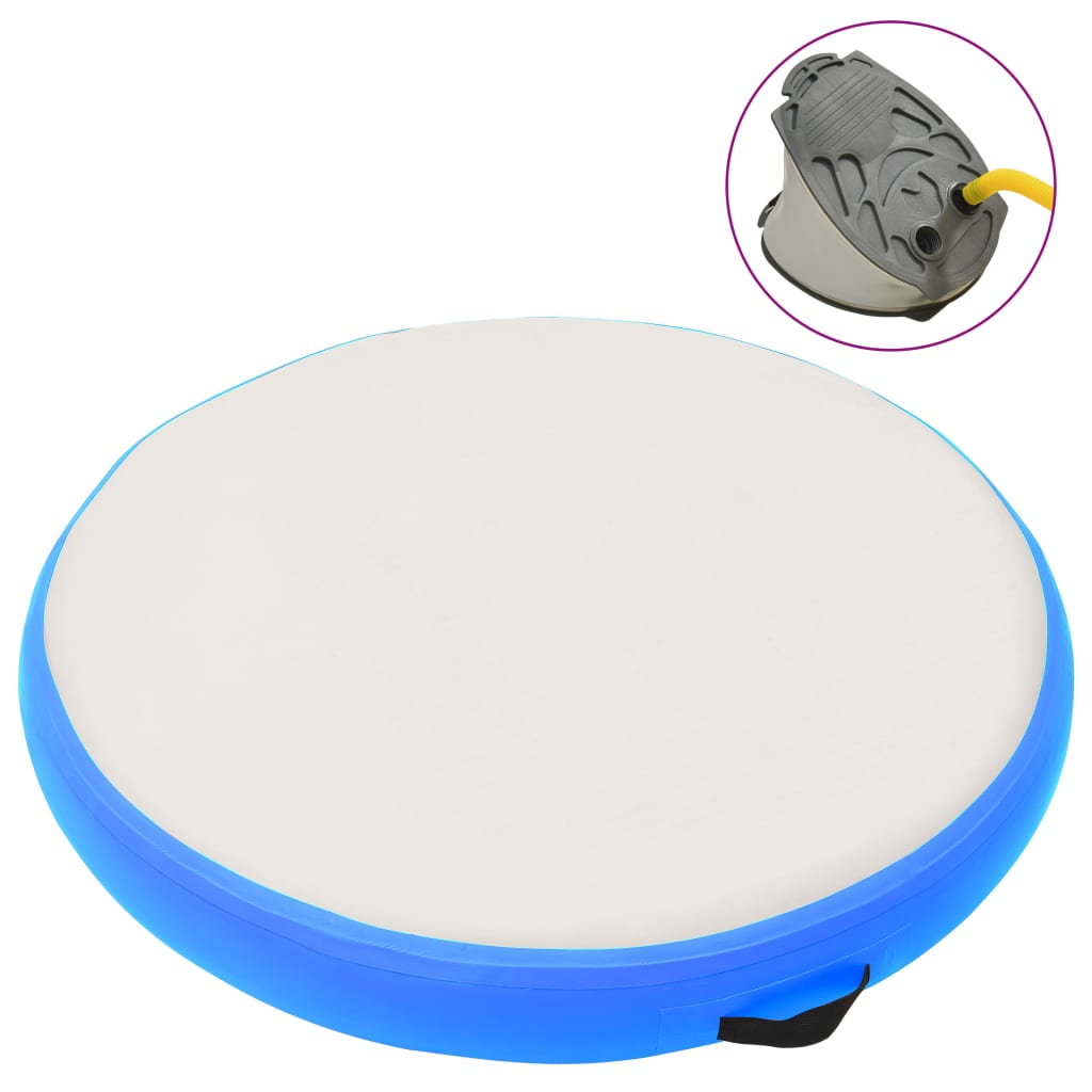 Berkfield Inflatable Gymnastic Mat with Pump 100x100x15 cm PVC Blue