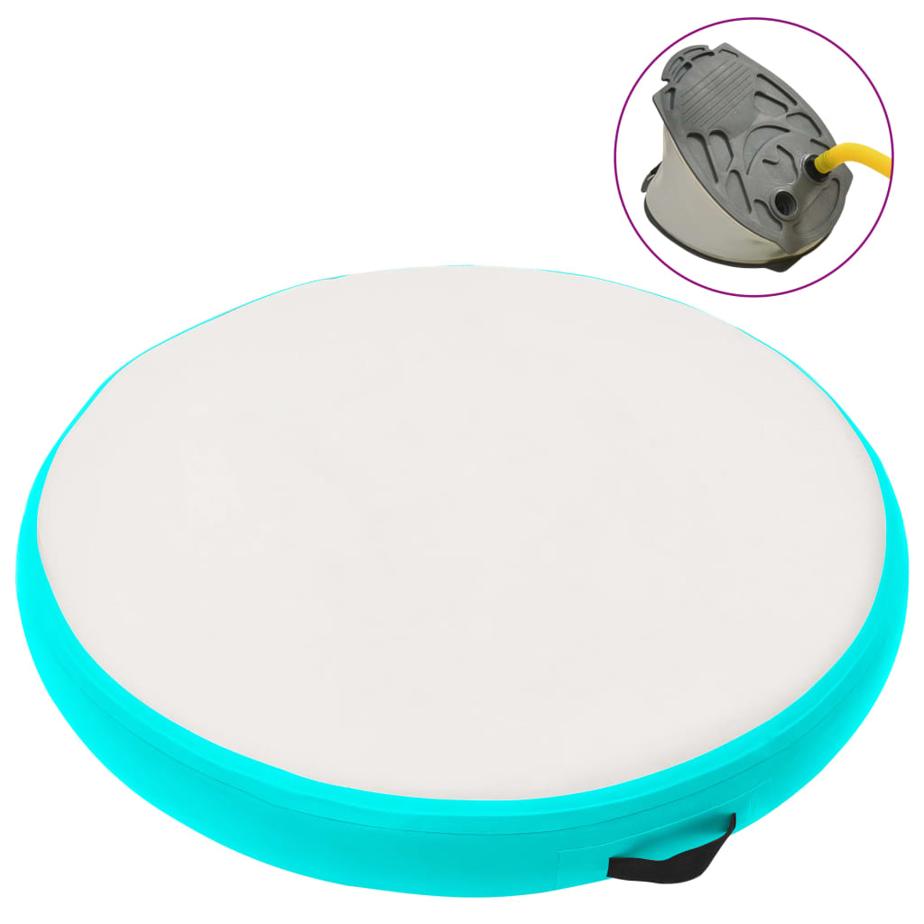 Berkfield Inflatable Gymnastic Mat with Pump 100x100x15 cm PVC Green