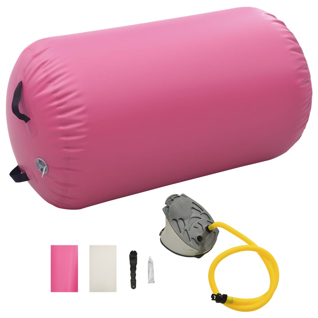 Berkfield Inflatable Gymnastic Roll with Pump 100x60 cm PVC Pink