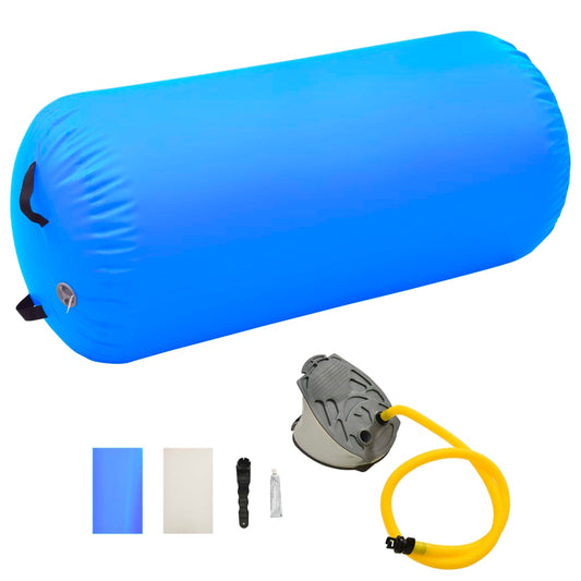 Berkfield Inflatable Gymnastic Roll with Pump 120x75 cm PVC Blue