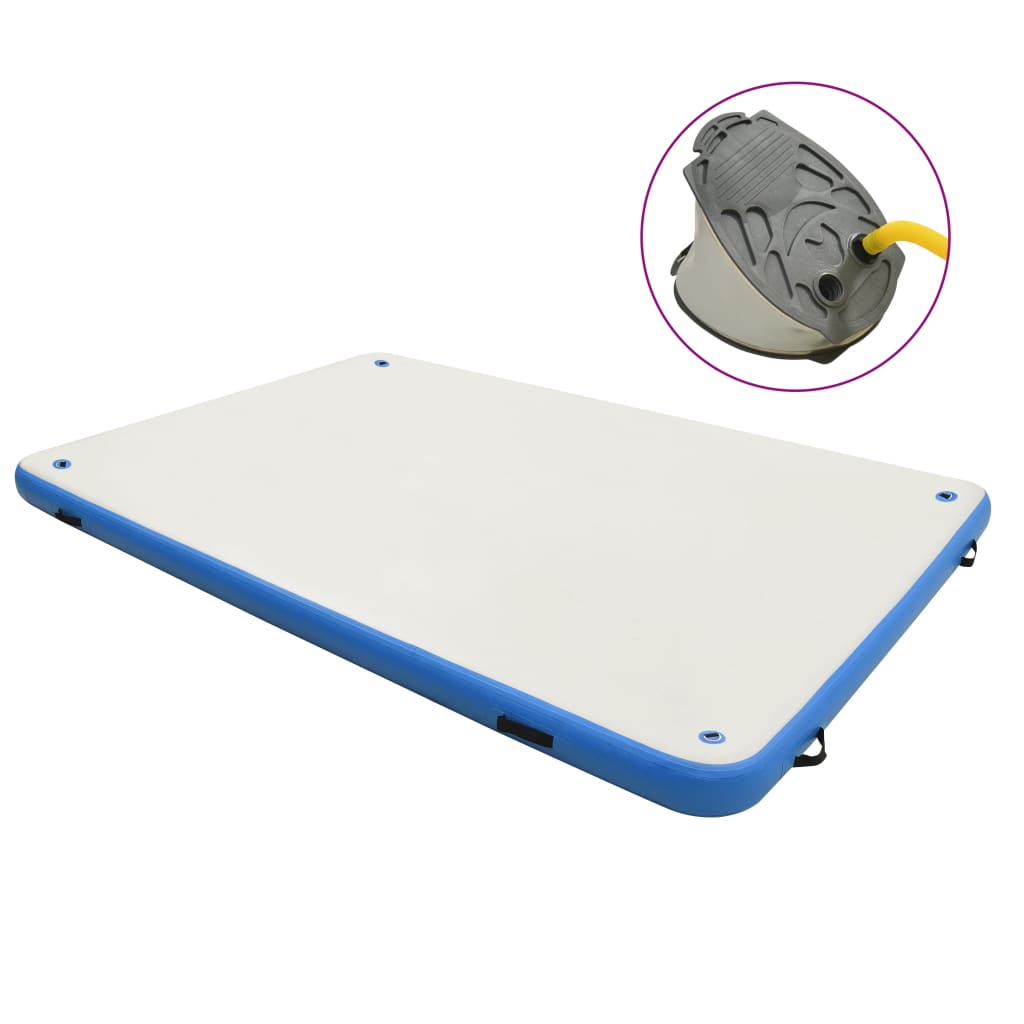 Berkfield Inflatable Floating Deck Blue and White 200x150x15 cm