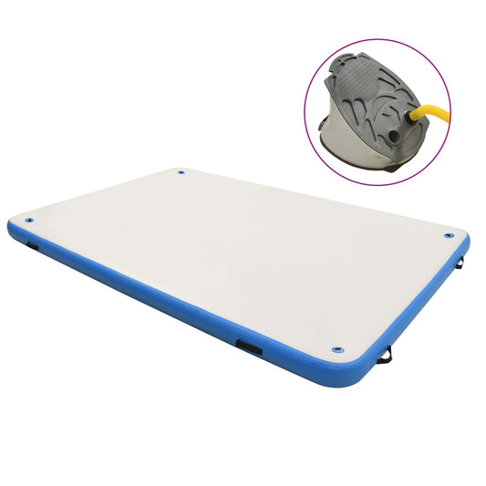 Berkfield Inflatable Floating Deck Blue and White 300x150x15 cm
