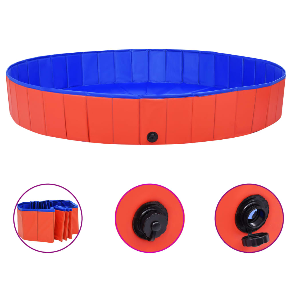 Berkfield Foldable Dog Swimming Pool Red 200x30 cm PVC