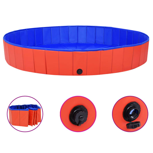 Berkfield Foldable Dog Swimming Pool Red 200x30 cm PVC