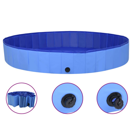 Berkfield Foldable Dog Swimming Pool Blue 200x30 cm PVC
