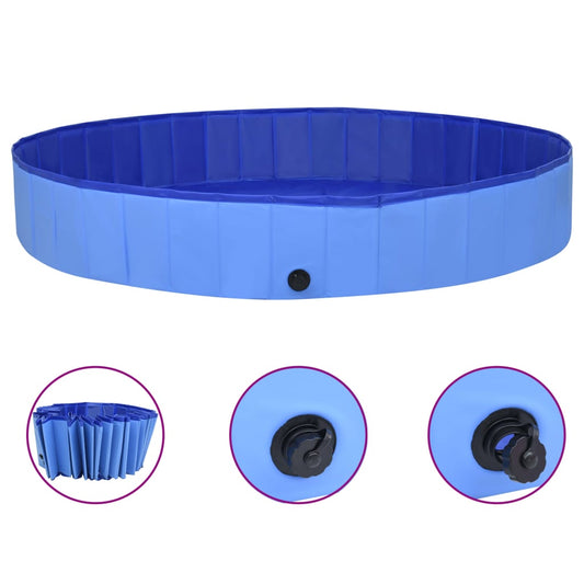 Berkfield Foldable Dog Swimming Pool Blue 300x40 cm PVC