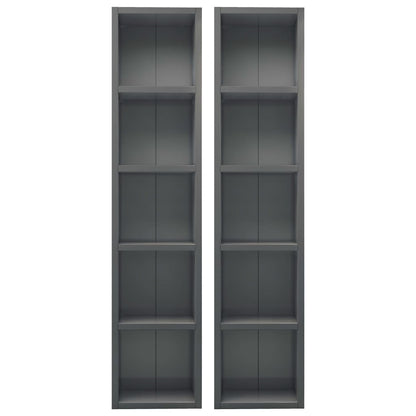 Berkfield CD Cabinets 2 pcs High Gloss Grey 21x16x93.5 cm Engineered Wood