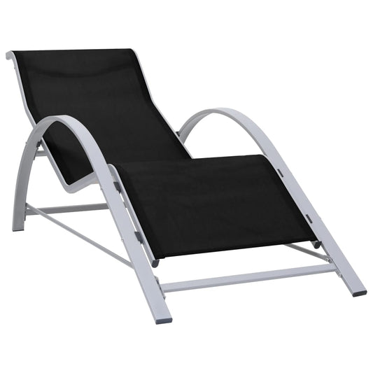 Berkfield Sunlounger Textilene and Aluminium Black