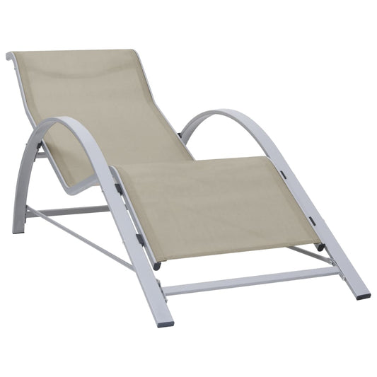 Berkfield Sunlounger Textilene and Aluminium Cream