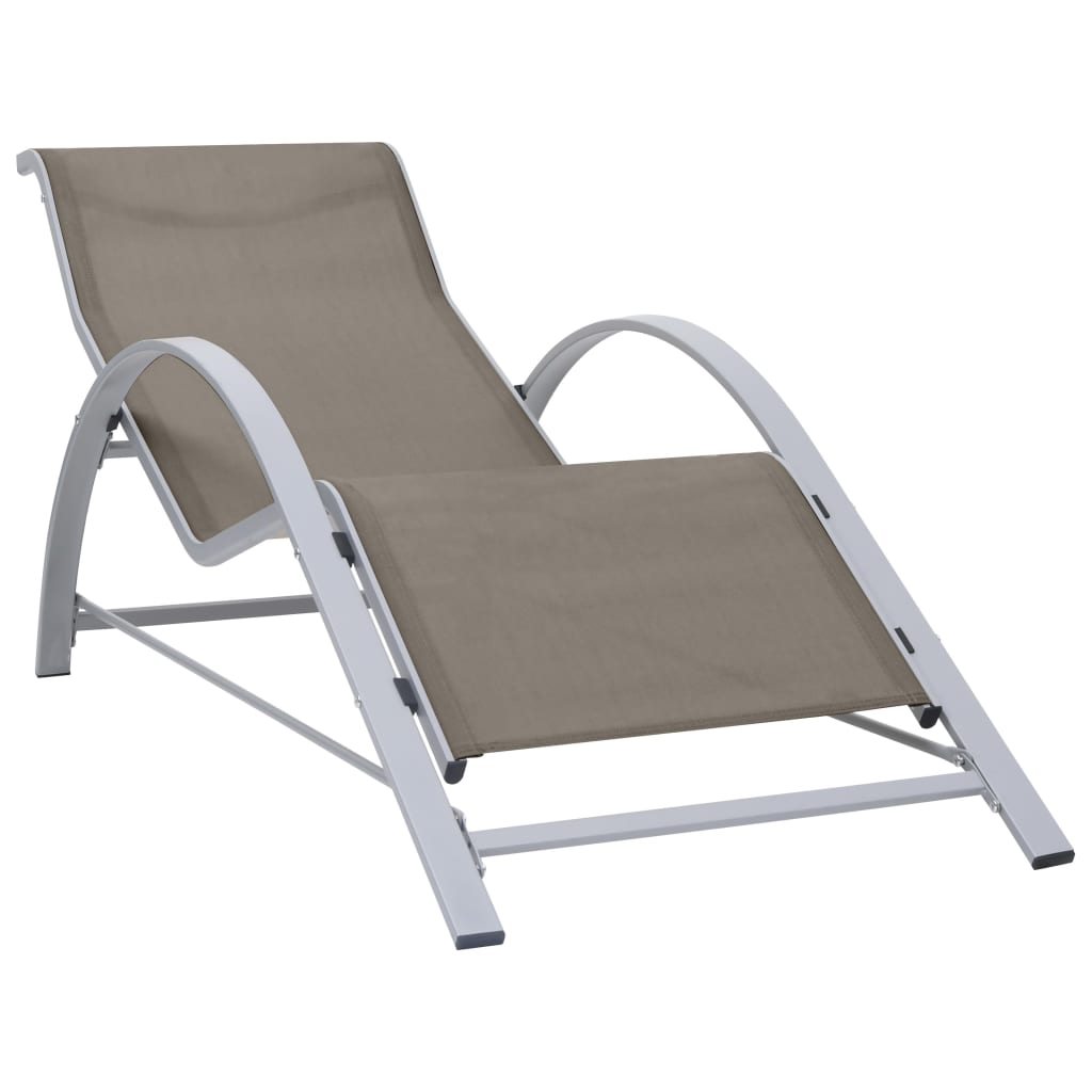 Berkfield Sunlounger Textilene and Aluminium Taupe