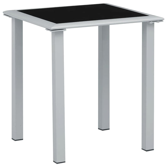 Berkfield Garden Table Black and Silver 41x41x45 cm Steel and Glass