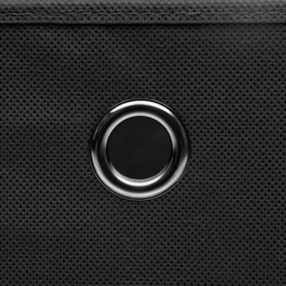 Berkfield Storage Boxes with Covers 10 pcs 28x28x28 cm Black