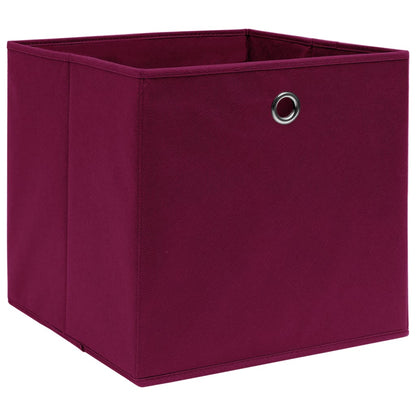 Berkfield Storage Boxes 4 pcs Non-woven Fabric 28x28x28 cm Dark Red