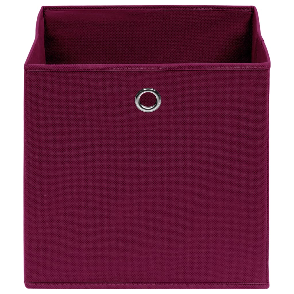 Berkfield Storage Boxes 4 pcs Non-woven Fabric 28x28x28 cm Dark Red