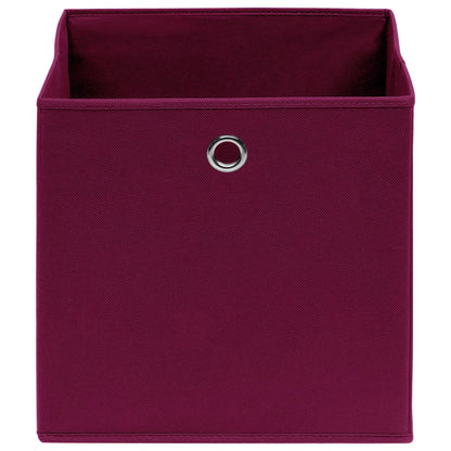 Berkfield Storage Boxes 4 pcs Non-woven Fabric 28x28x28 cm Dark Red