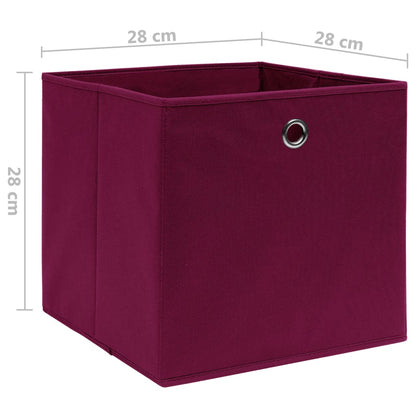 Berkfield Storage Boxes 4 pcs Non-woven Fabric 28x28x28 cm Dark Red
