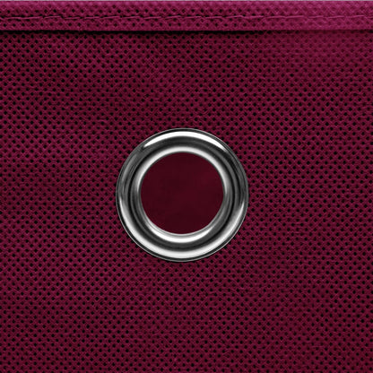 Berkfield Storage Boxes with Covers 4 pcs 28x28x28 cm Dark Red