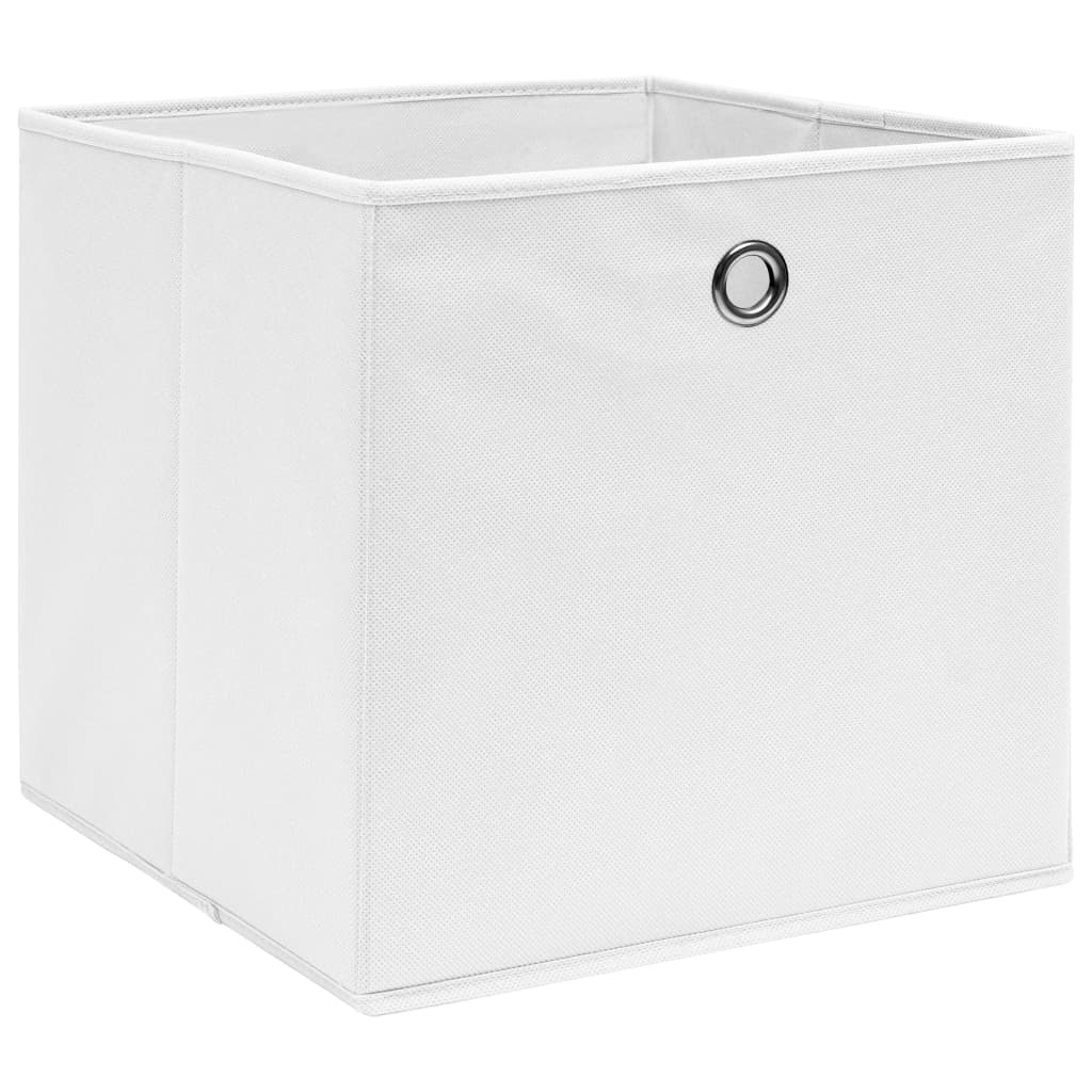 Berkfield Storage Boxes 10 pcs Non-woven Fabric 28x28x28 cm White
