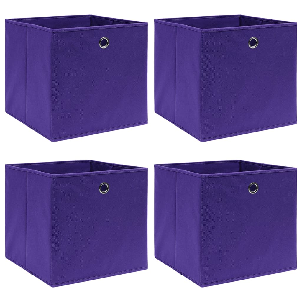 Berkfield Storage Boxes 4 pcs Non-woven Fabric 28x28x28 cm Purple