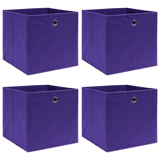 Berkfield Storage Boxes 4 pcs Non-woven Fabric 28x28x28 cm Purple