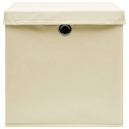 Berkfield Storage Boxes with Covers 4 pcs 28x28x28 cm Cream