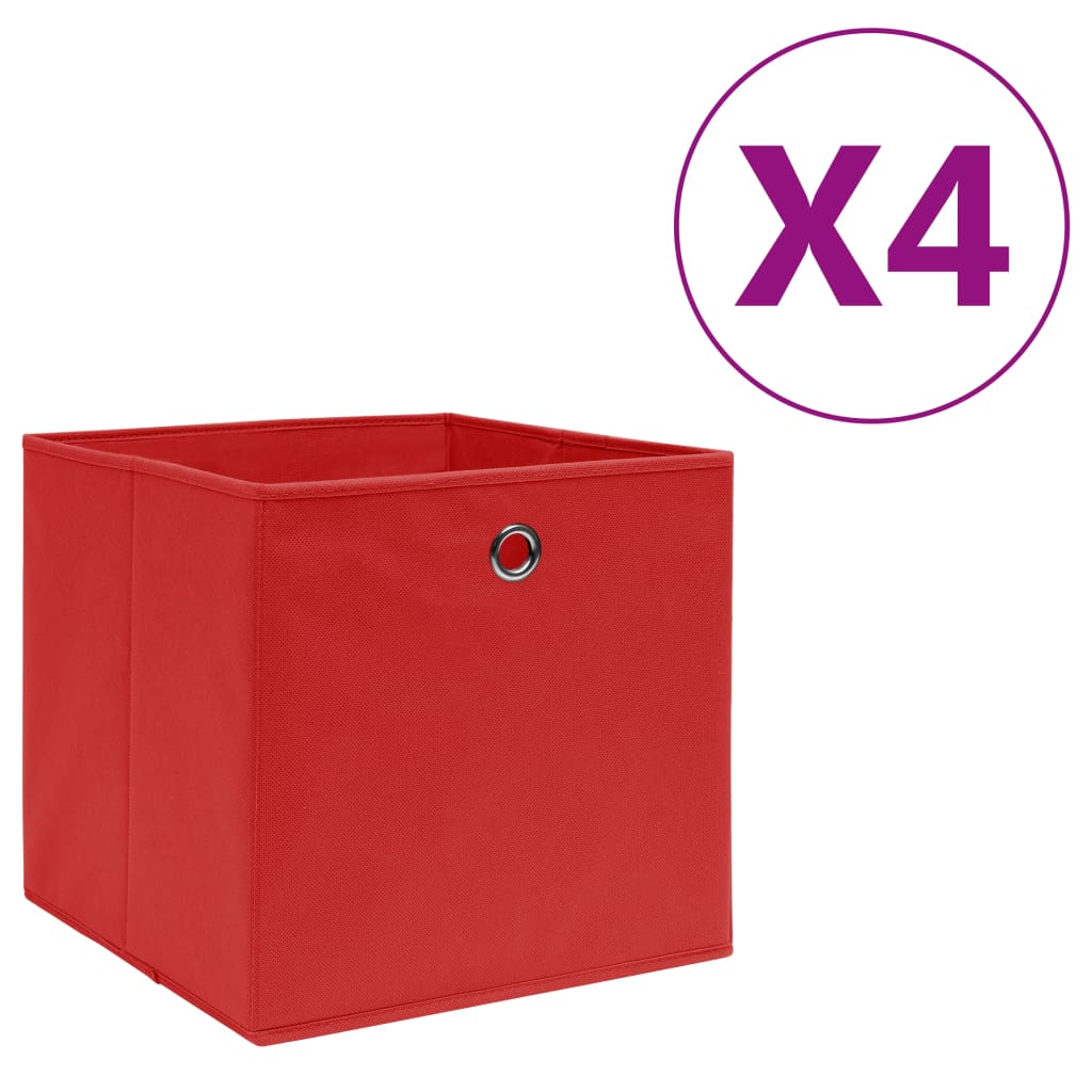 Berkfield Storage Boxes 4 pcs Non-woven Fabric 28x28x28 cm Red