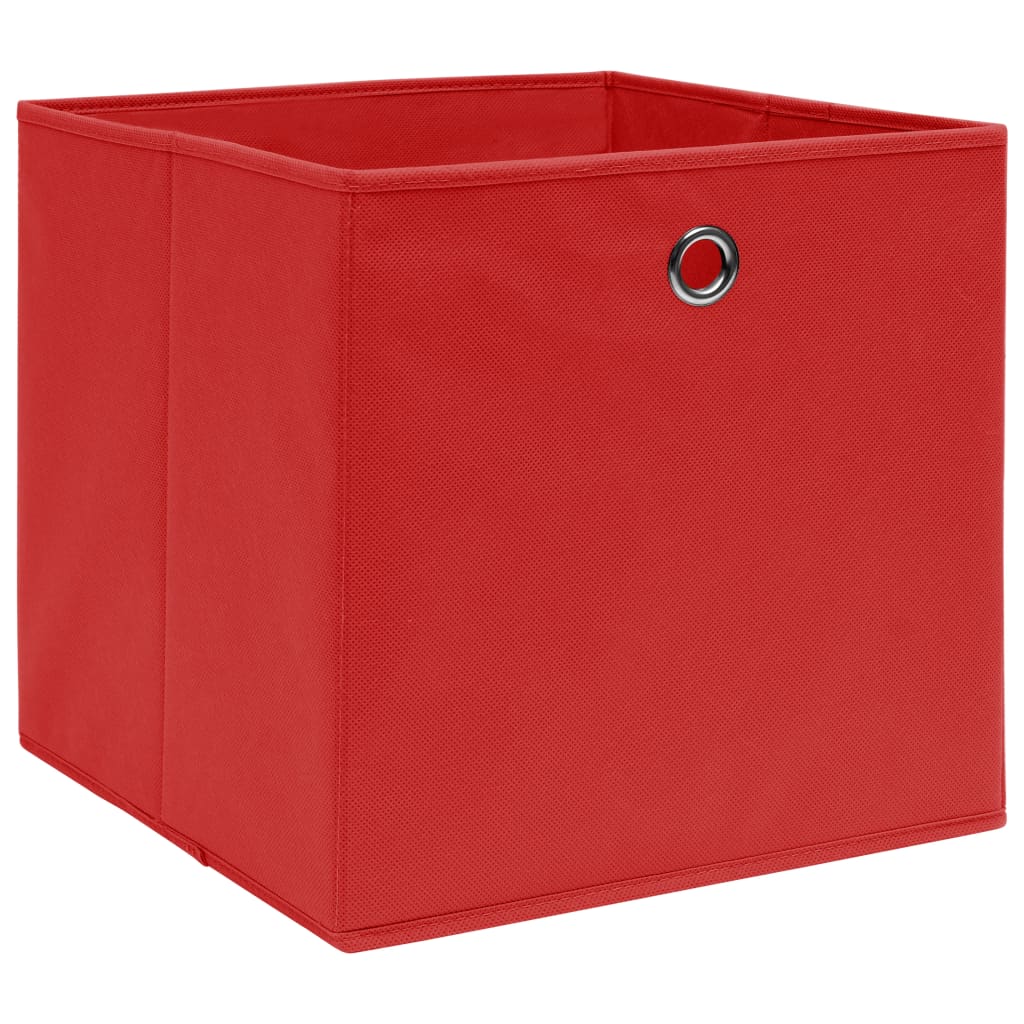 Berkfield Storage Boxes 10 pcs Non-woven Fabric 28x28x28 cm Red