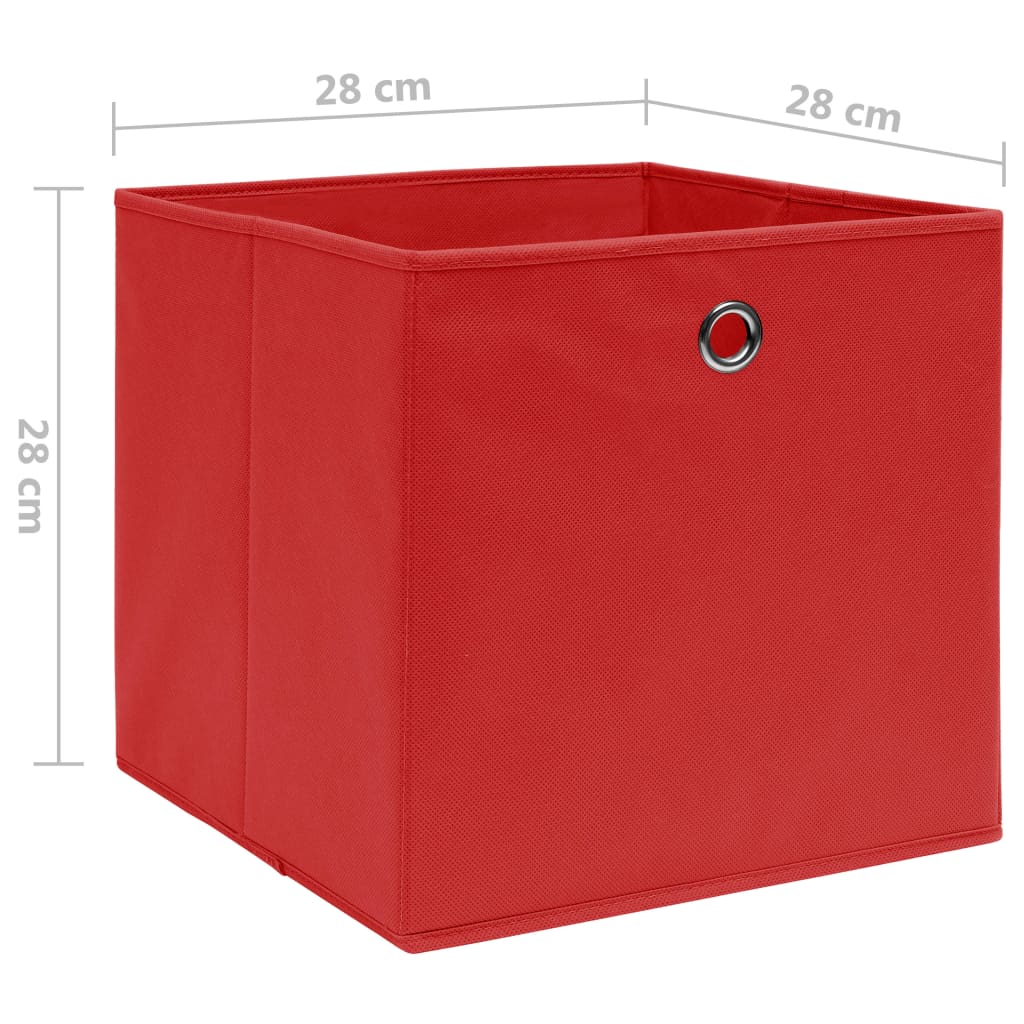 Berkfield Storage Boxes 10 pcs Non-woven Fabric 28x28x28 cm Red