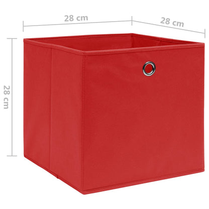 Berkfield Storage Boxes 10 pcs Non-woven Fabric 28x28x28 cm Red
