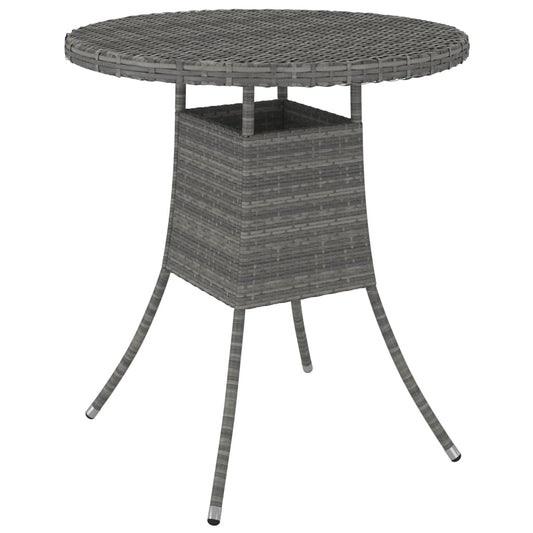 Berkfield Garden Table Grey 70x70x73 cm Poly Rattan