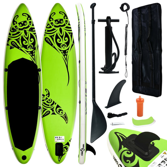Berkfield Inflatable Stand Up Paddleboard Set 305x76x15 cm Green