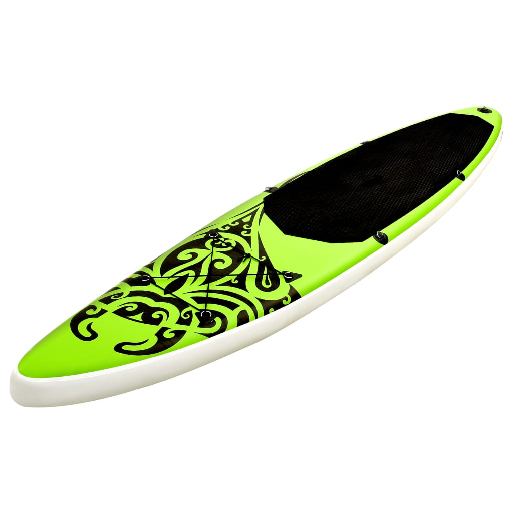 Berkfield Inflatable Stand Up Paddleboard Set 320x76x15 cm Green