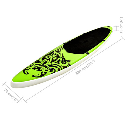 Berkfield Inflatable Stand Up Paddleboard Set 320x76x15 cm Green