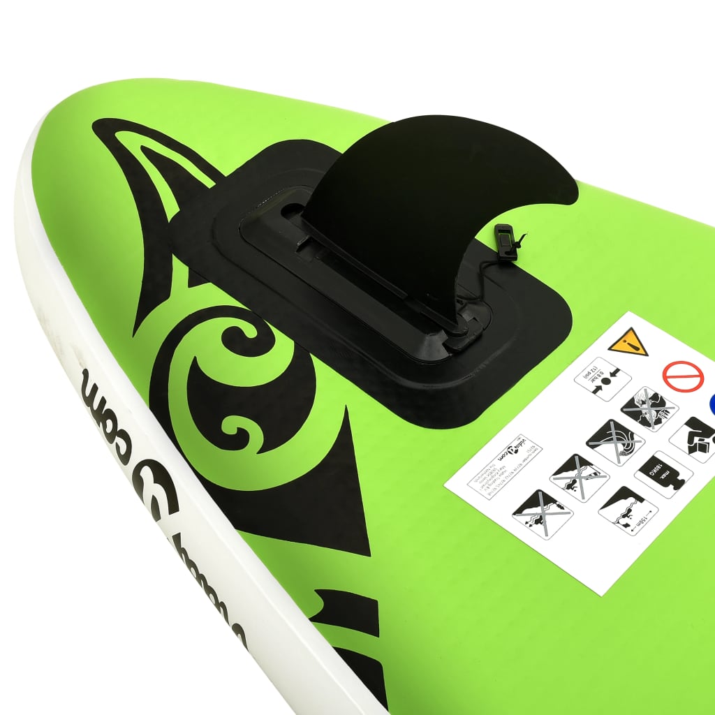 Berkfield Inflatable Stand Up Paddleboard Set 320x76x15 cm Green