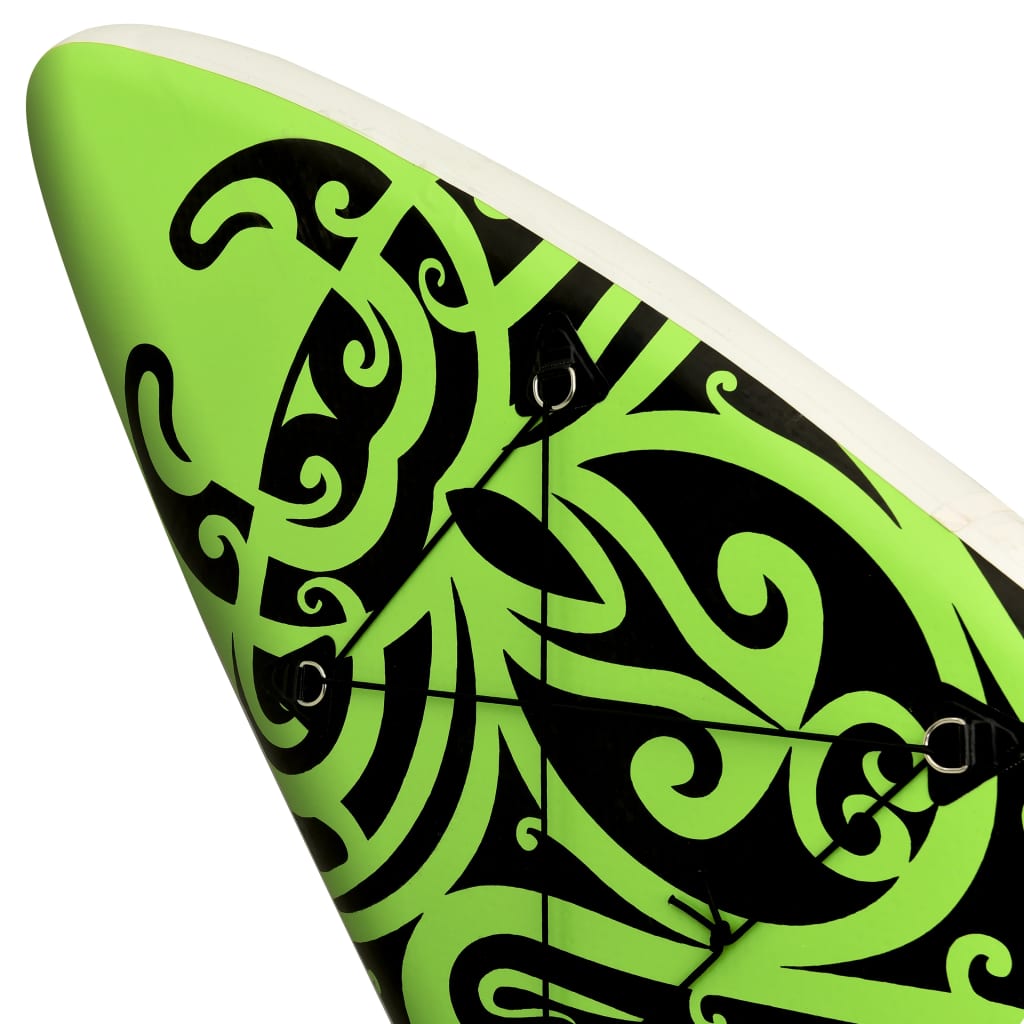 Berkfield Inflatable Stand Up Paddleboard Set 320x76x15 cm Green