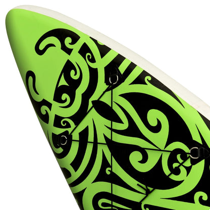 Berkfield Inflatable Stand Up Paddleboard Set 320x76x15 cm Green