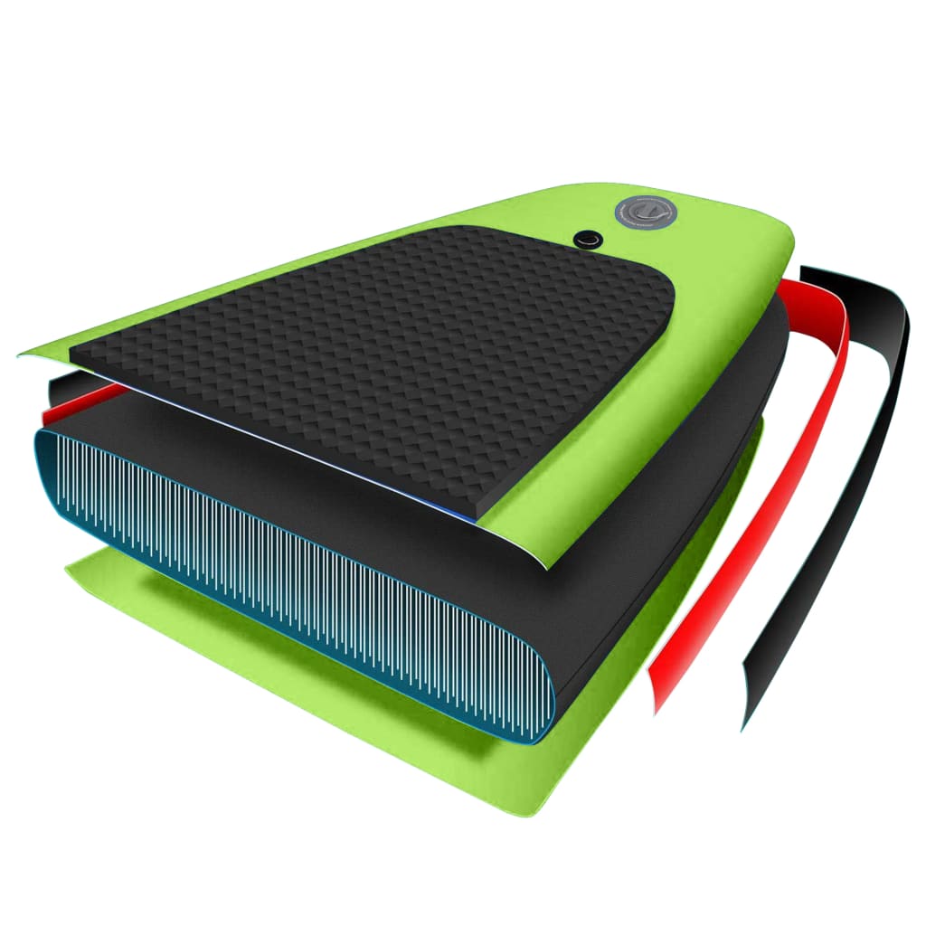 Berkfield Inflatable Stand Up Paddleboard Set 320x76x15 cm Green