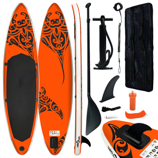 Berkfield Inflatable Stand Up Paddleboard Set 320x76x15 cm Orange