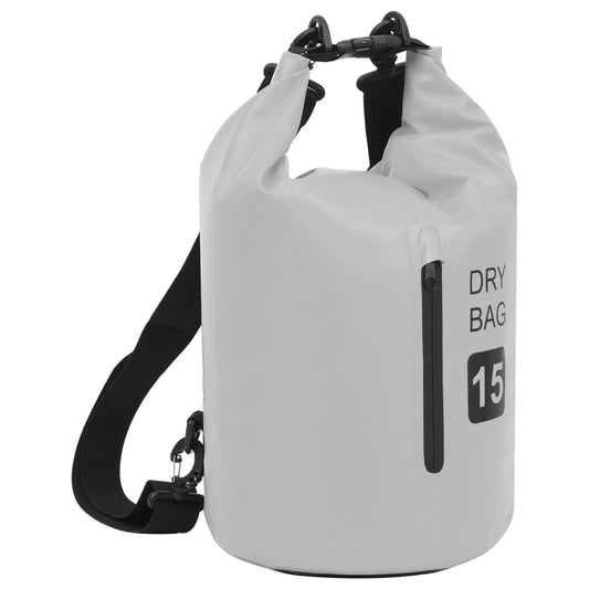 Berkfield Dry Bag with Zipper Grey 15 L PVC