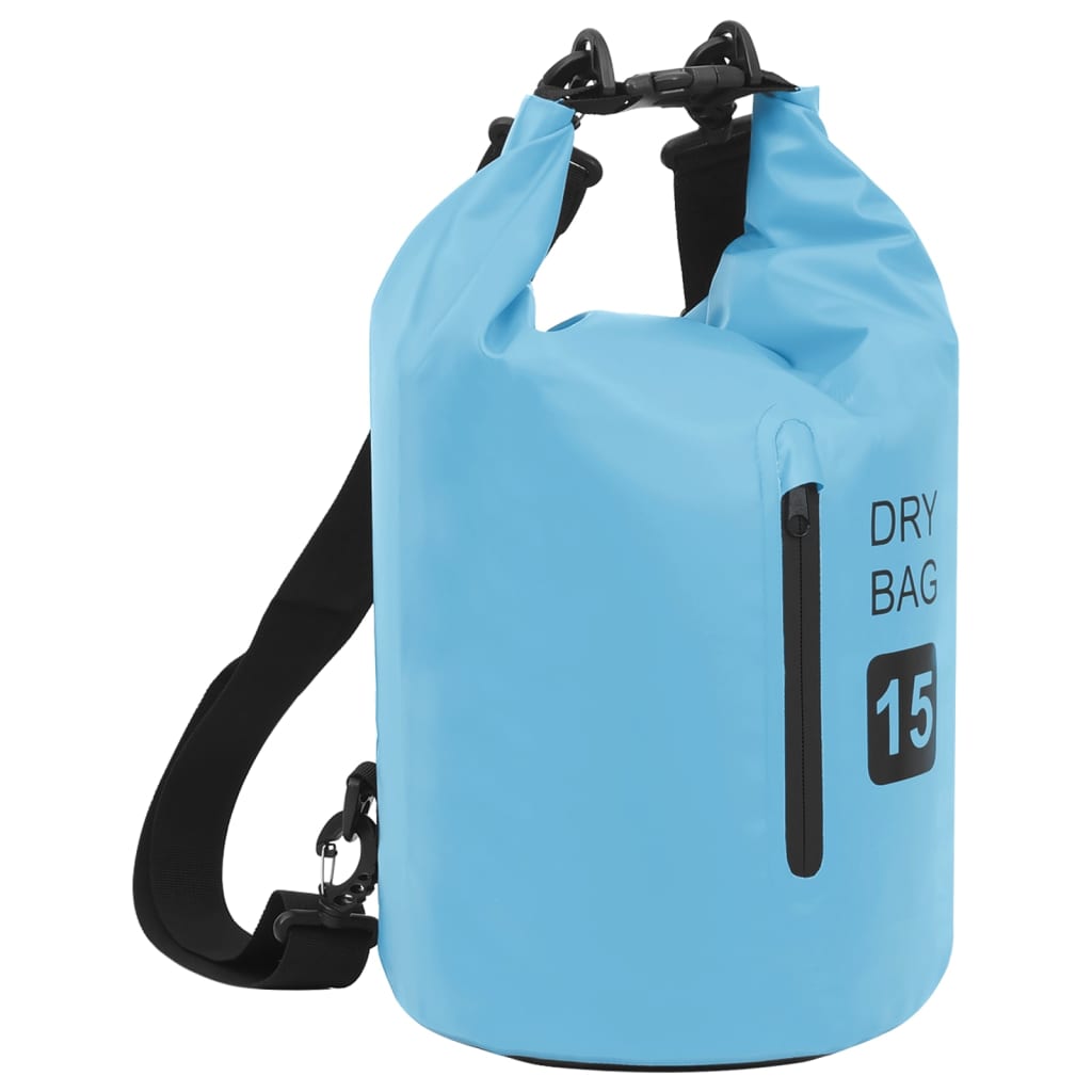Berkfield Dry Bag with Zipper Blue 15 L PVC