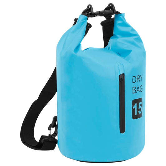 Berkfield Dry Bag with Zipper Blue 15 L PVC