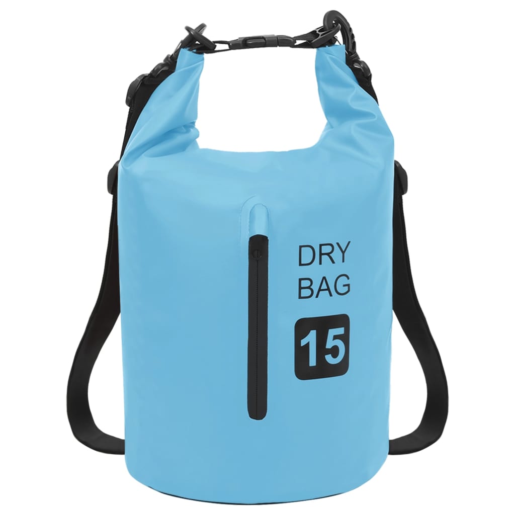 Berkfield Dry Bag with Zipper Blue 15 L PVC