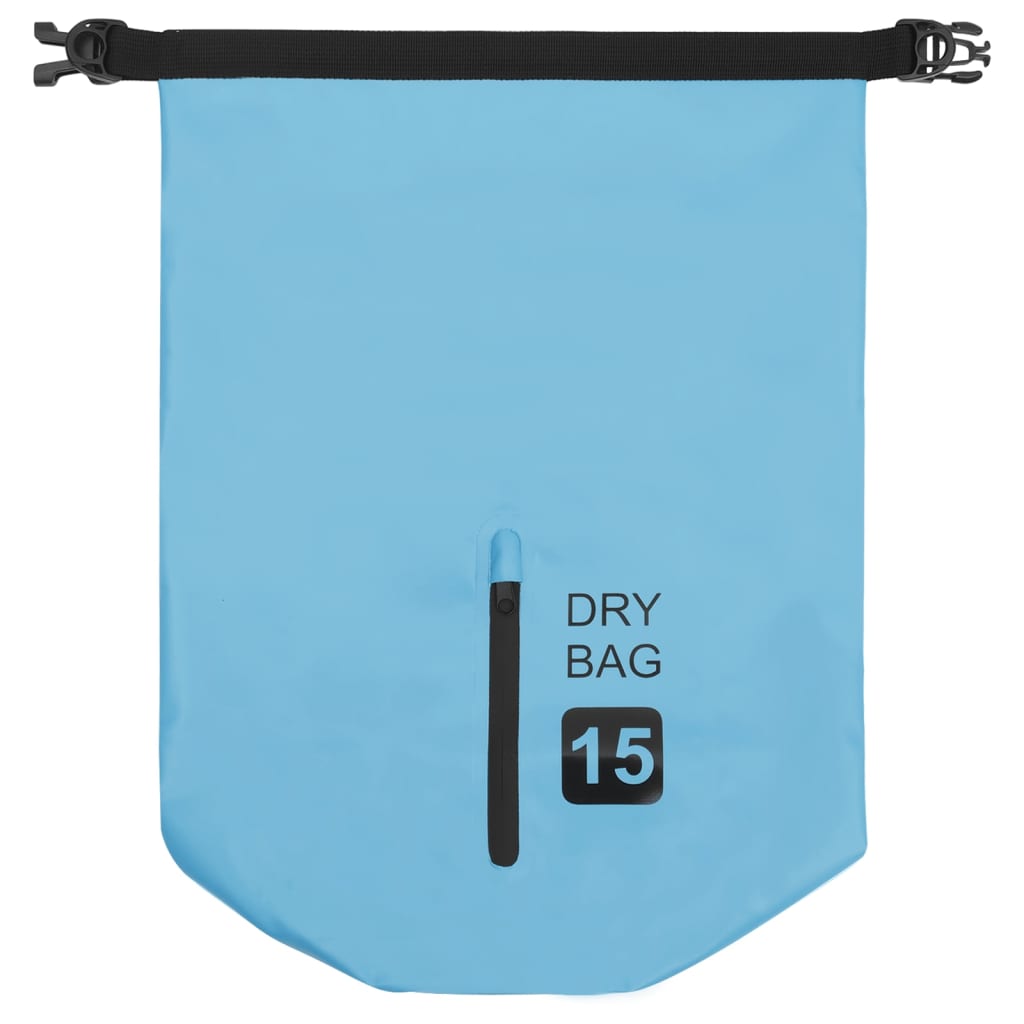 Berkfield Dry Bag with Zipper Blue 15 L PVC
