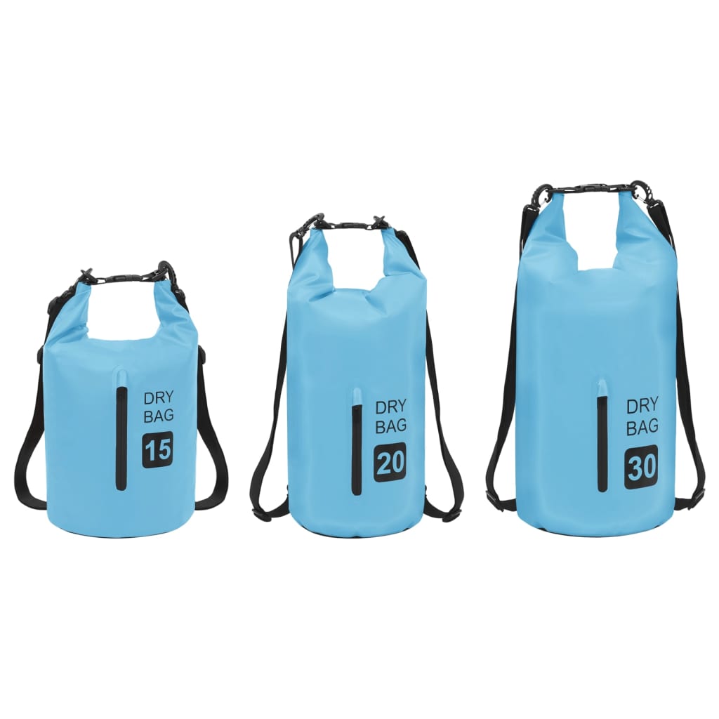 Berkfield Dry Bag with Zipper Blue 15 L PVC