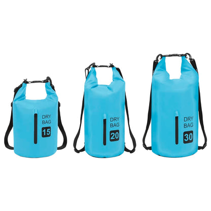 Berkfield Dry Bag with Zipper Blue 15 L PVC