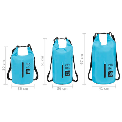 Berkfield Dry Bag with Zipper Blue 15 L PVC