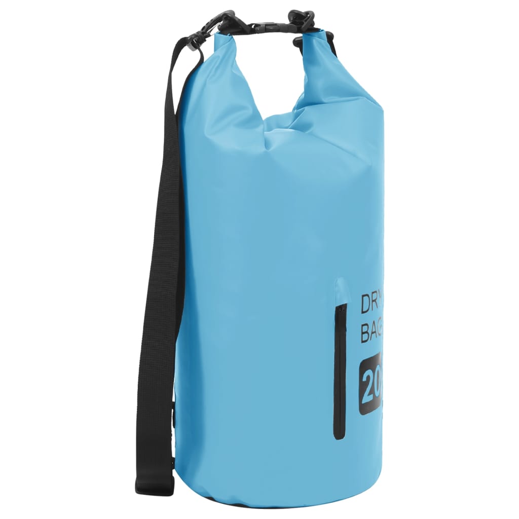 Berkfield Dry Bag with Zipper Blue 20 L PVC