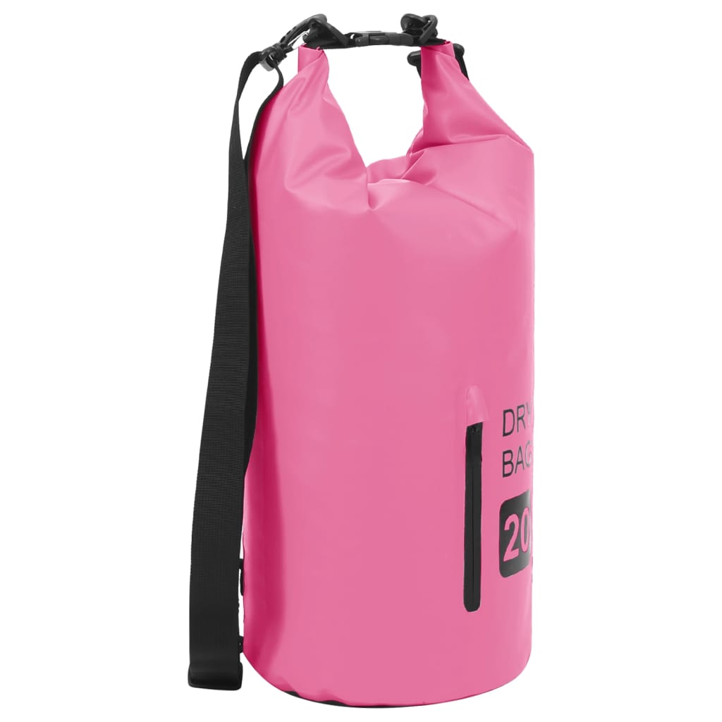 Berkfield Dry Bag with Zipper Pink 20 L PVC