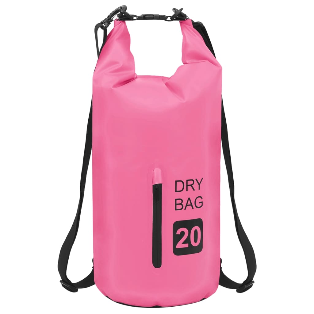 Berkfield Dry Bag with Zipper Pink 20 L PVC