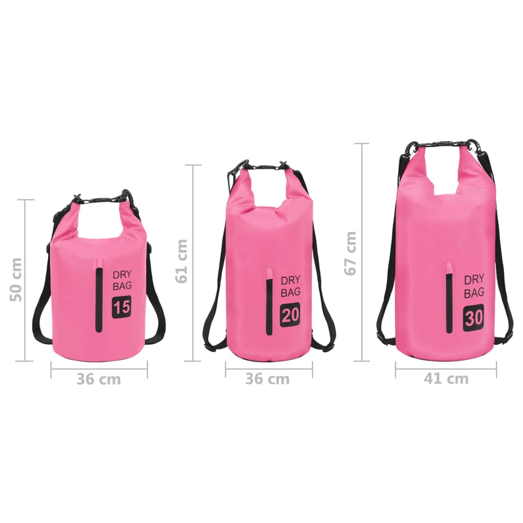 Berkfield Dry Bag with Zipper Pink 20 L PVC